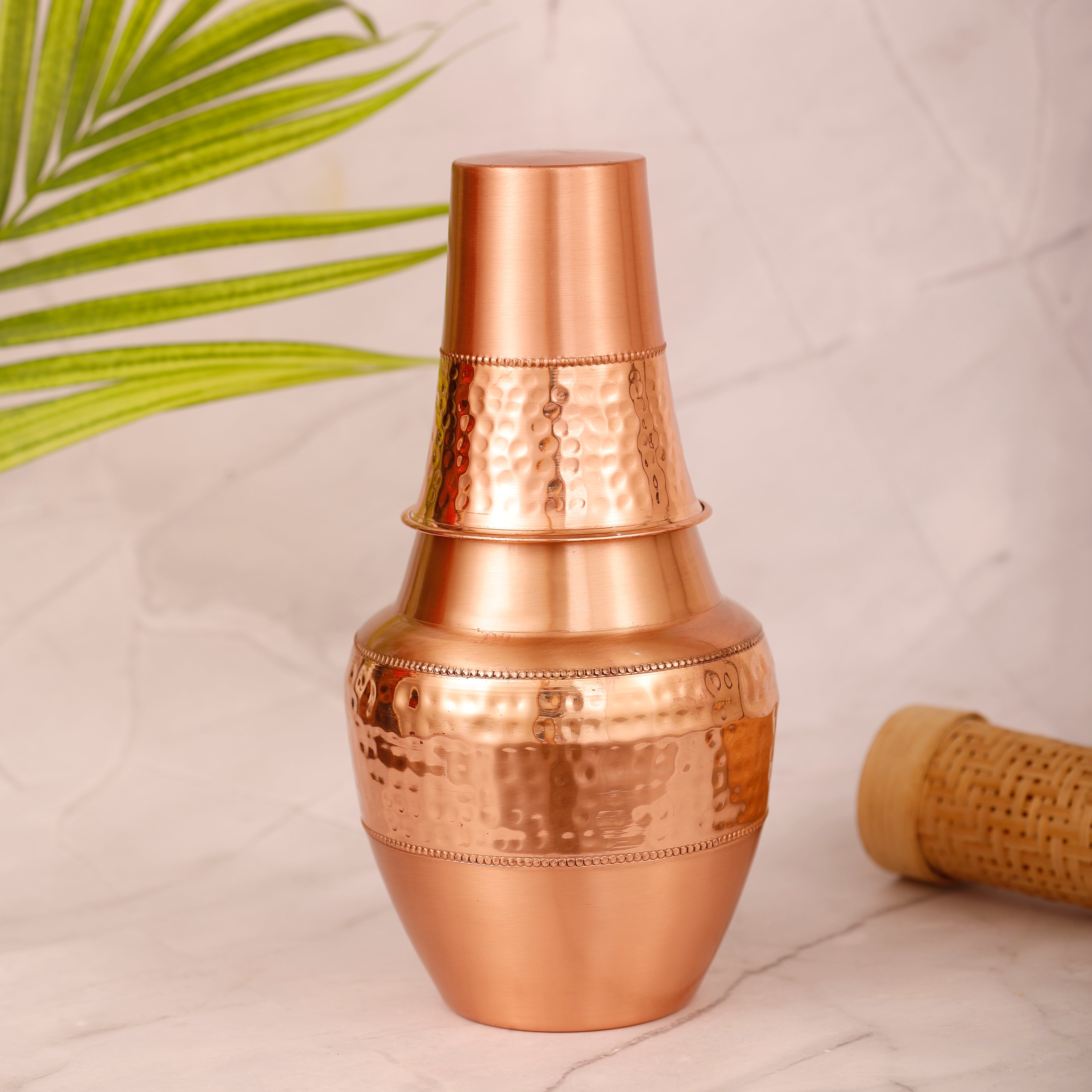 Copper Surahi With Glass