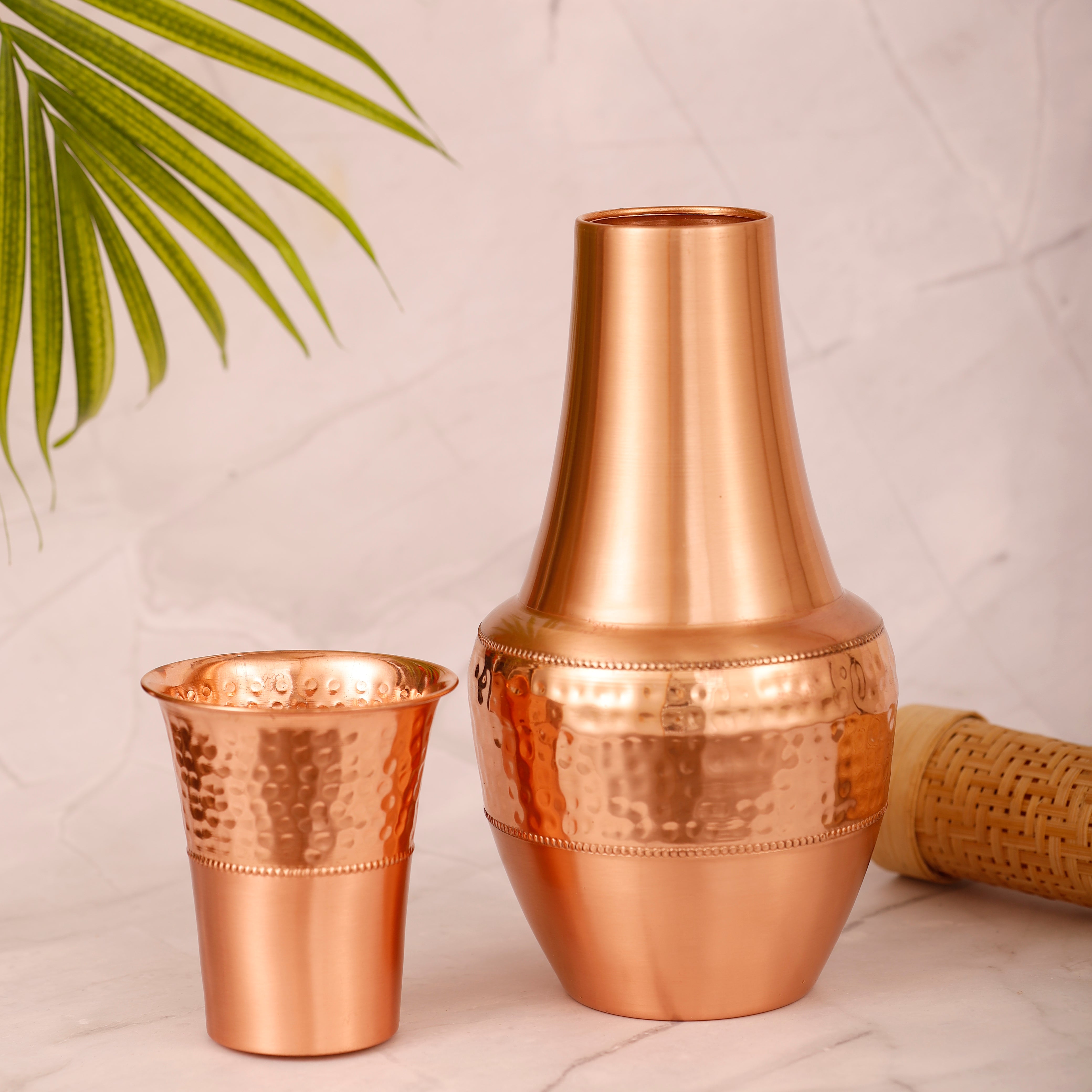 Copper Surahi With Glass