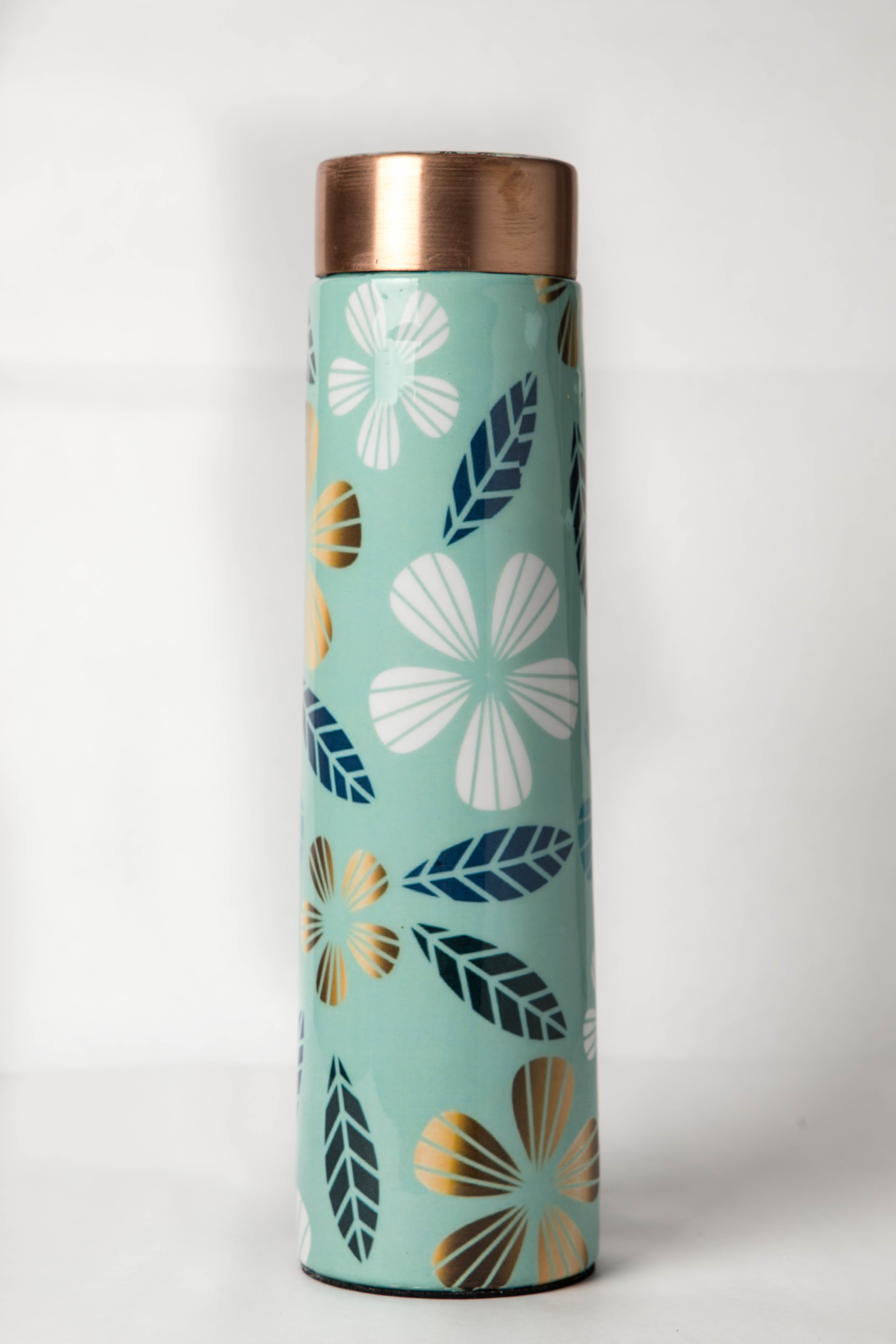 Golden Flower Copper Bottle