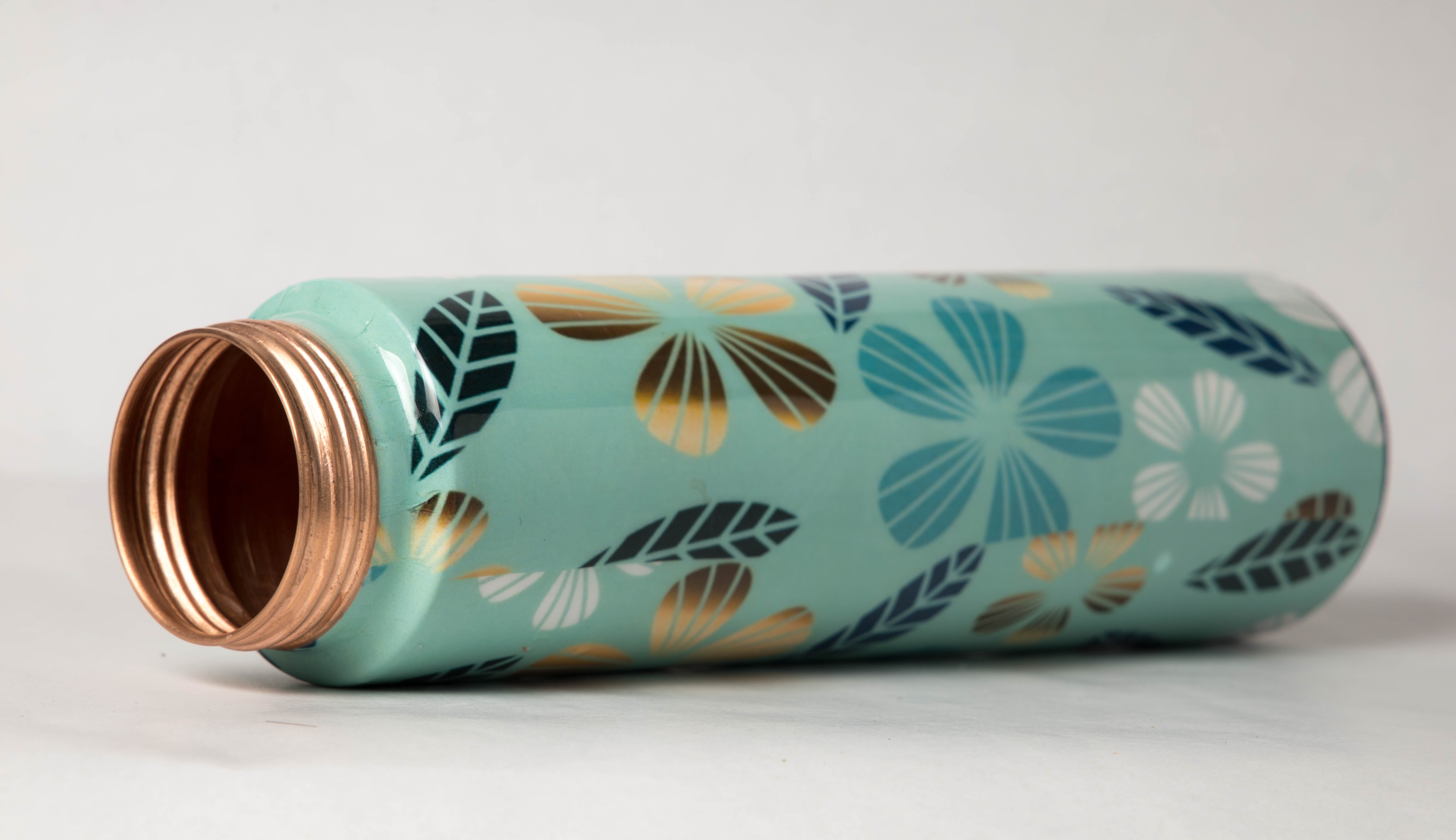 Golden Flower Copper Bottle