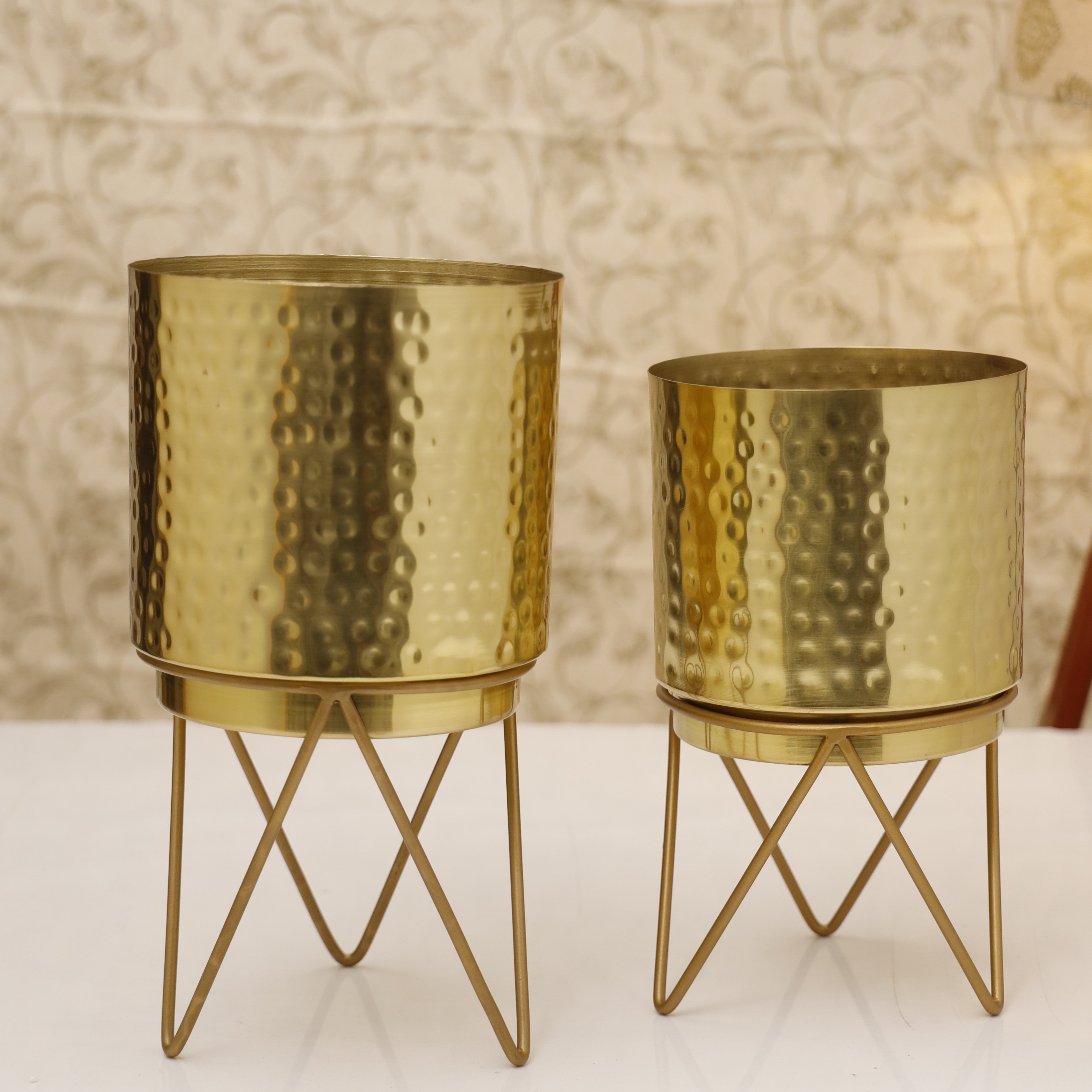Elle Gold Hammered Set  Planter  (Pack of 2)