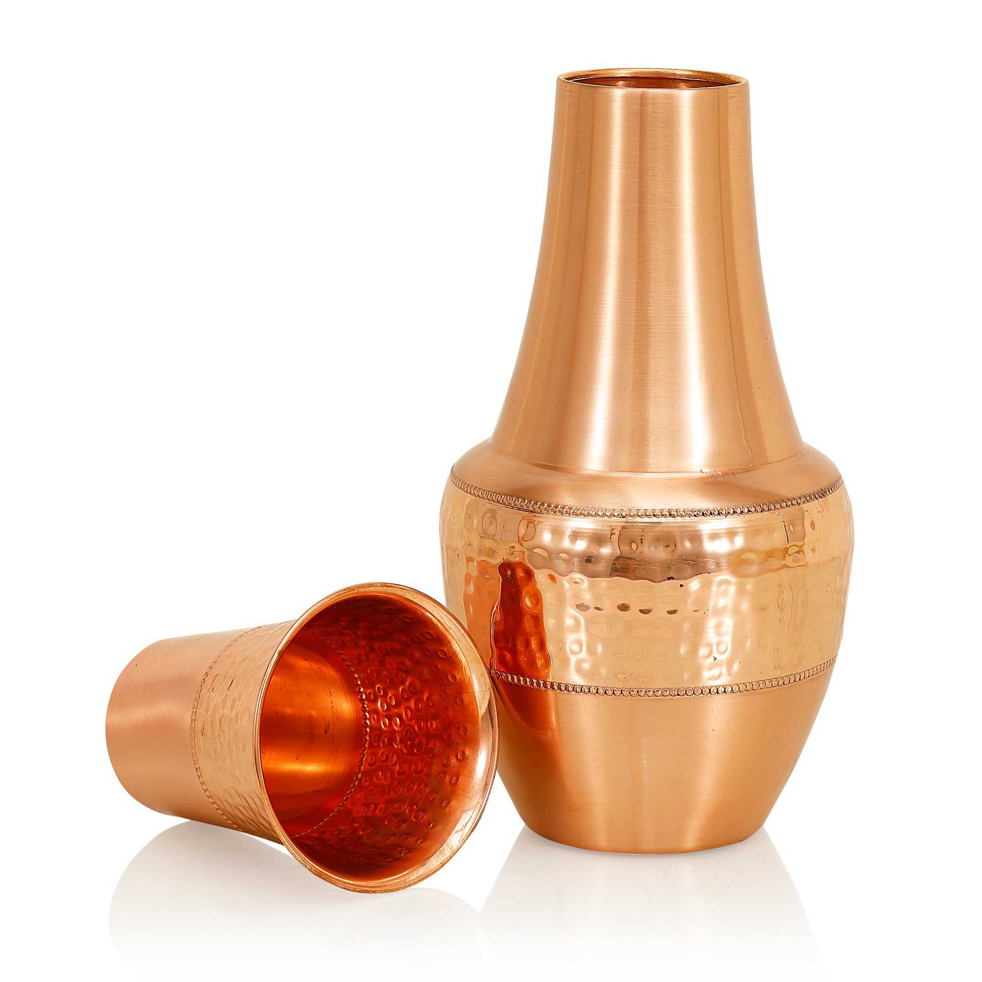Copper Surahi With Glass