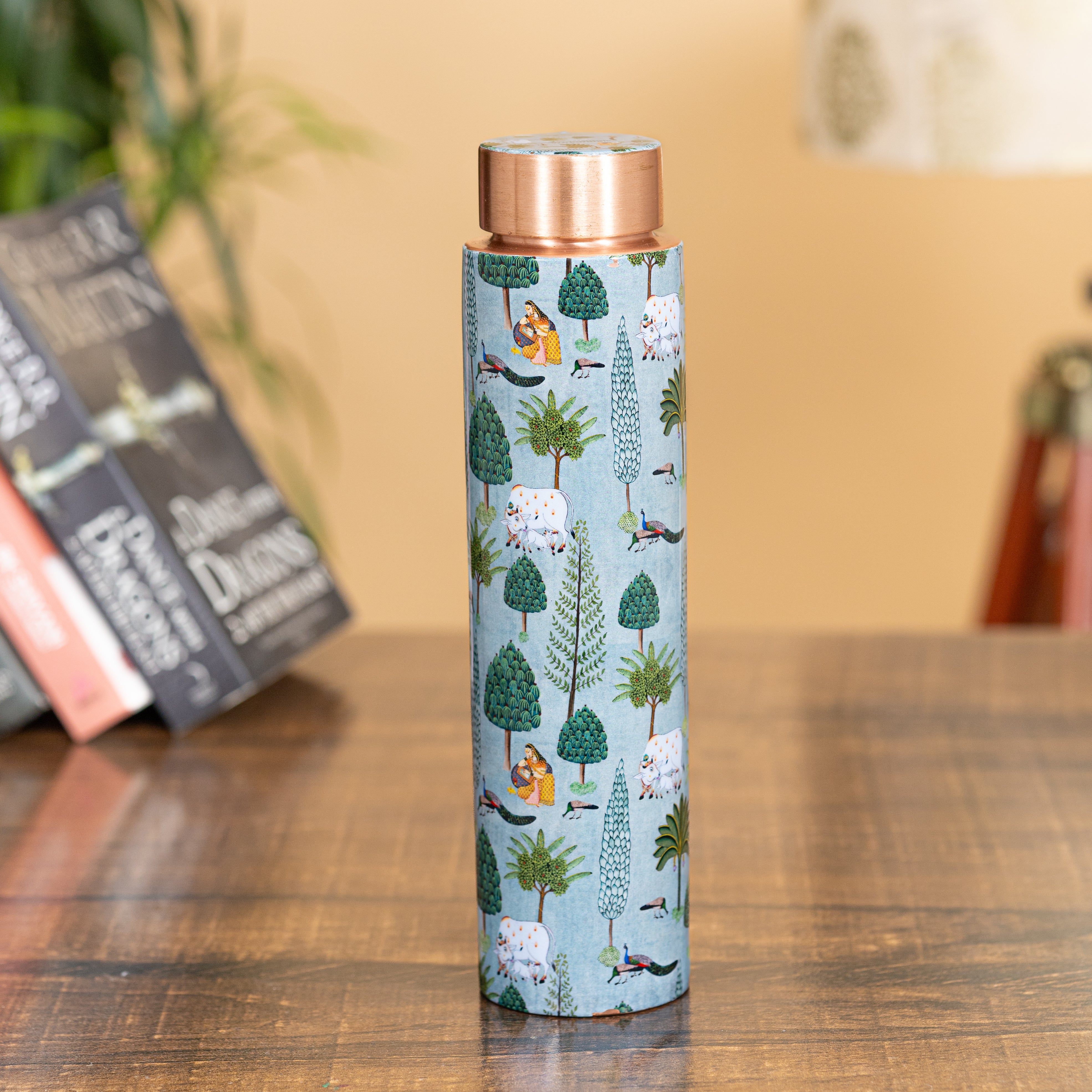 Pichwai Copper Bottle