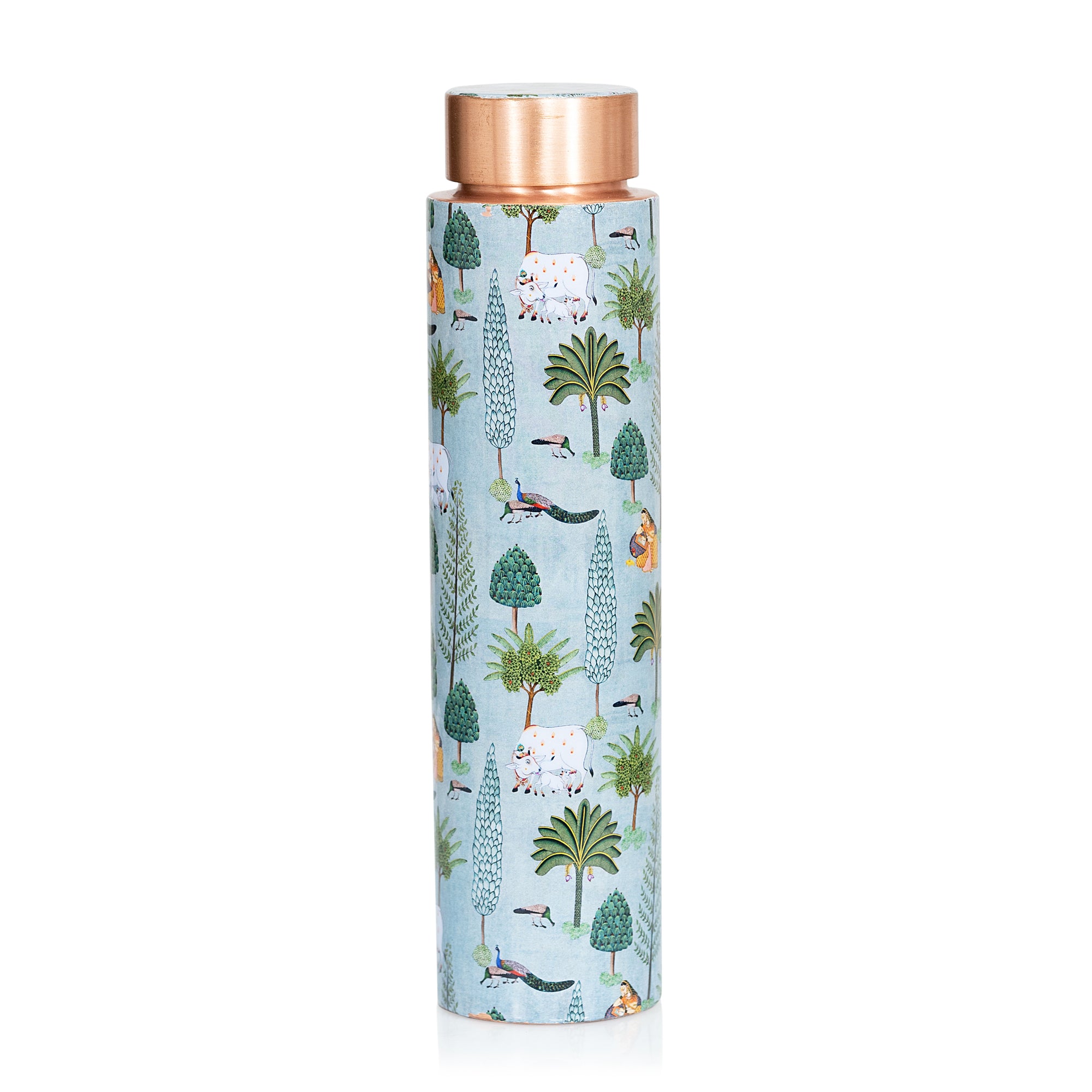 Pichwai Copper Bottle
