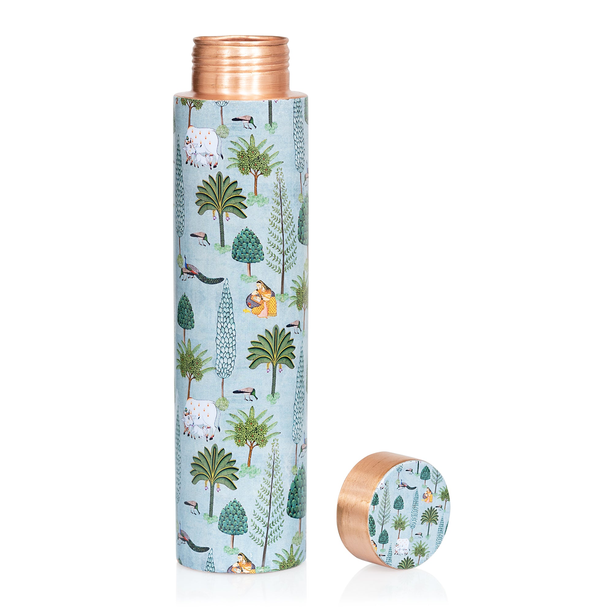 Pichwai Copper Bottle
