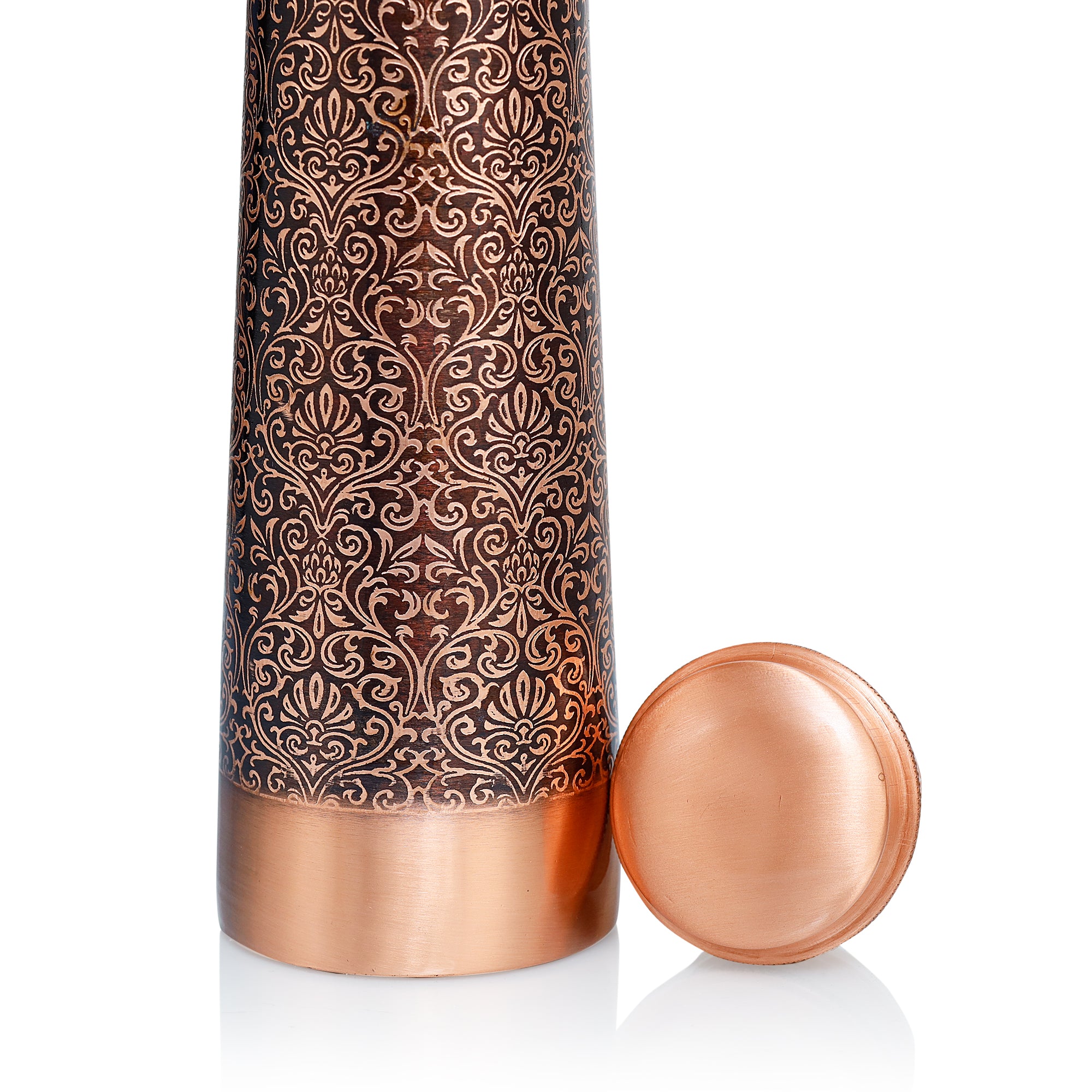 Antique Engraved Copper Bottle