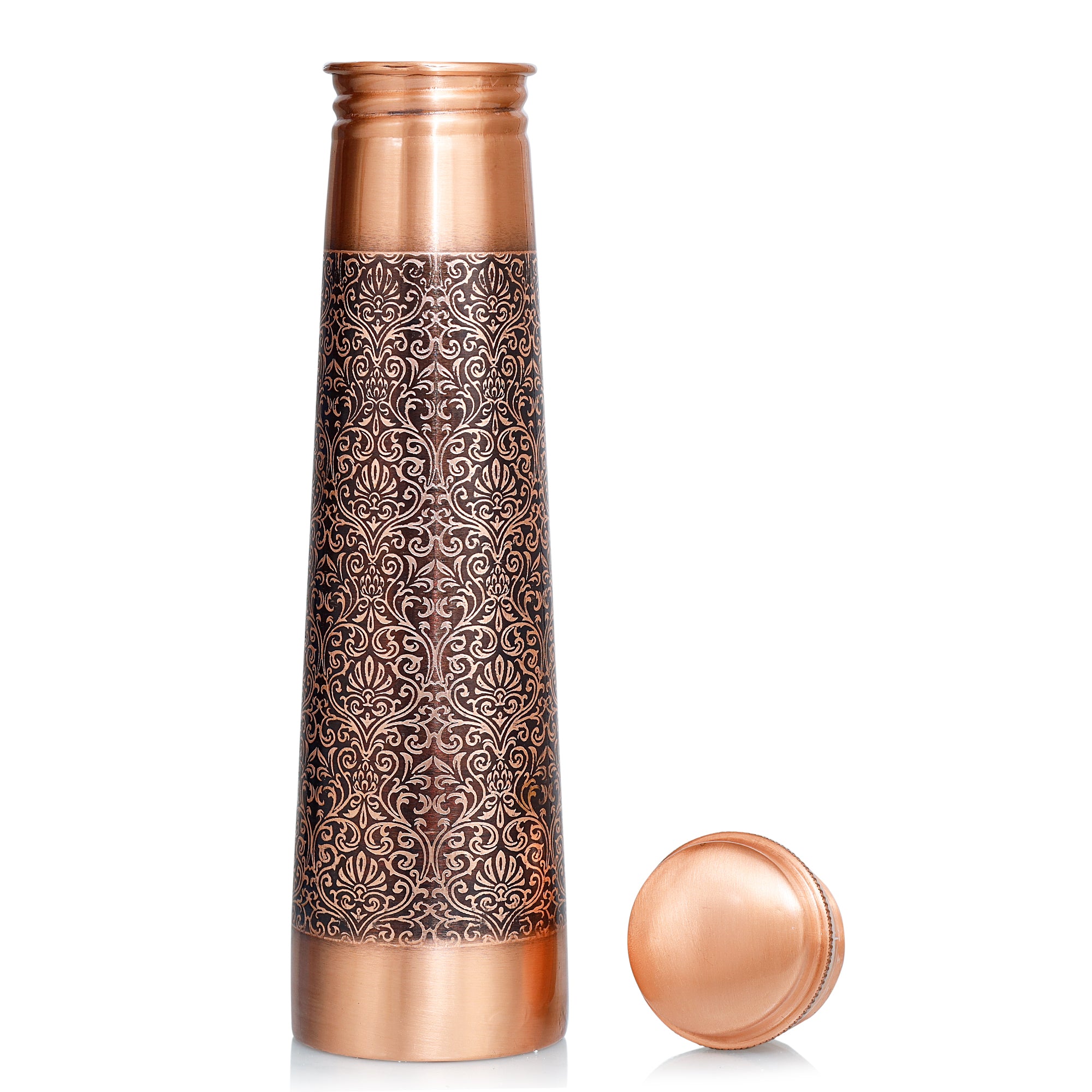 Antique Engraved Copper Bottle