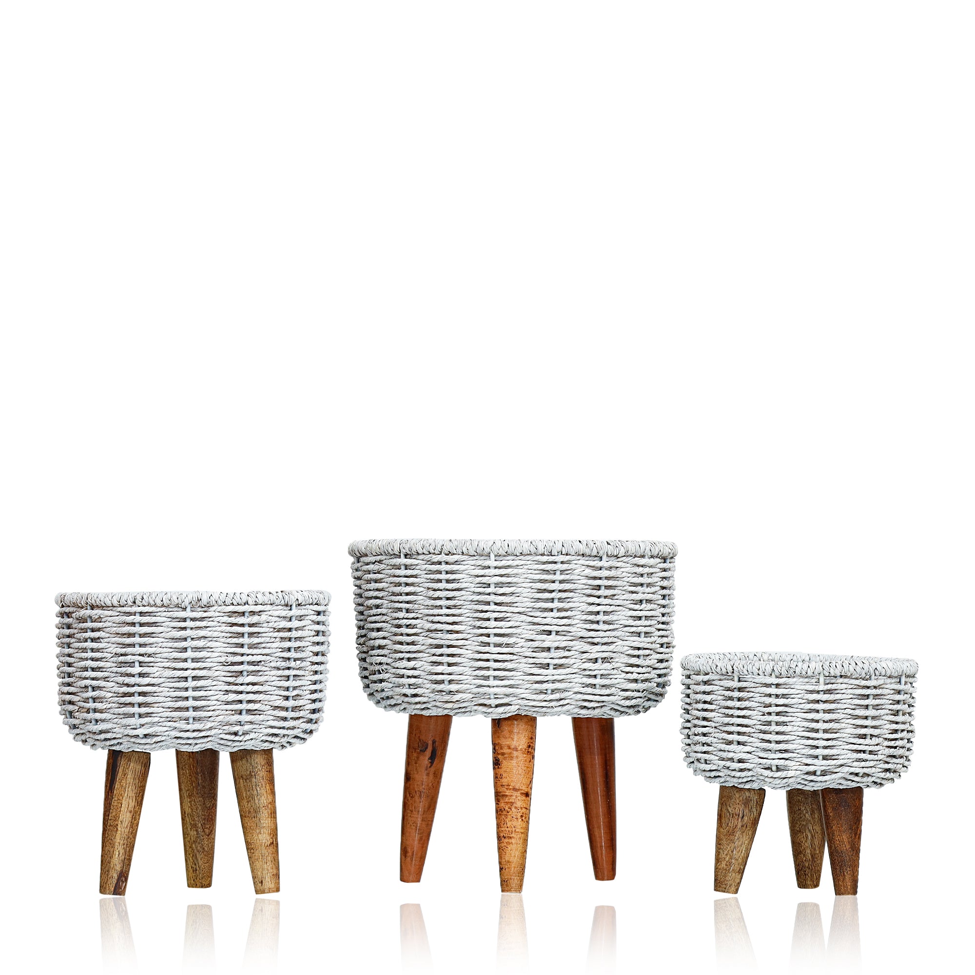 Hearth Jute Planter (Set of 3) (White)
