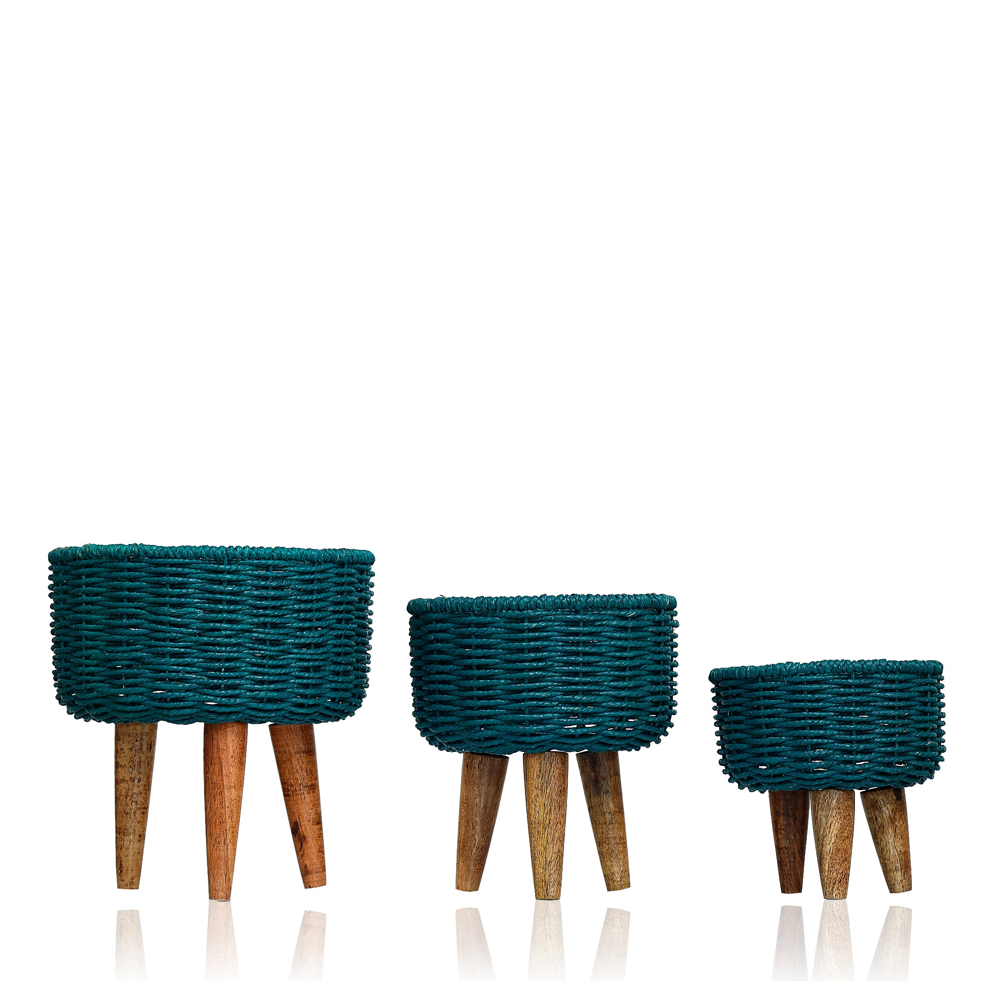 Hearth Jute Planter (Set of 3) (Green)