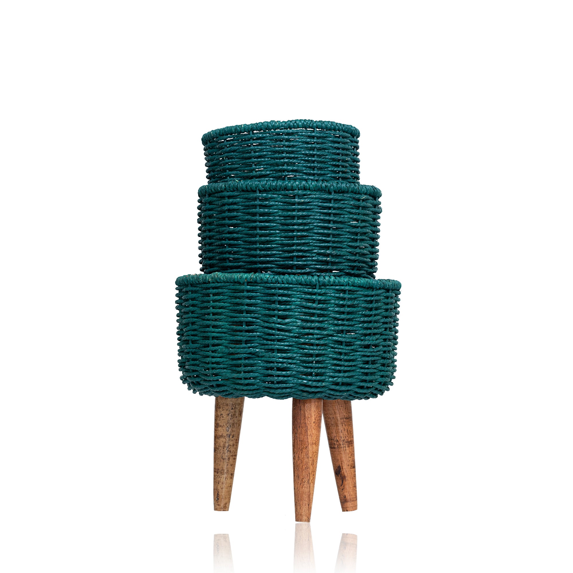 Hearth Jute Planter (Set of 3) (Green)