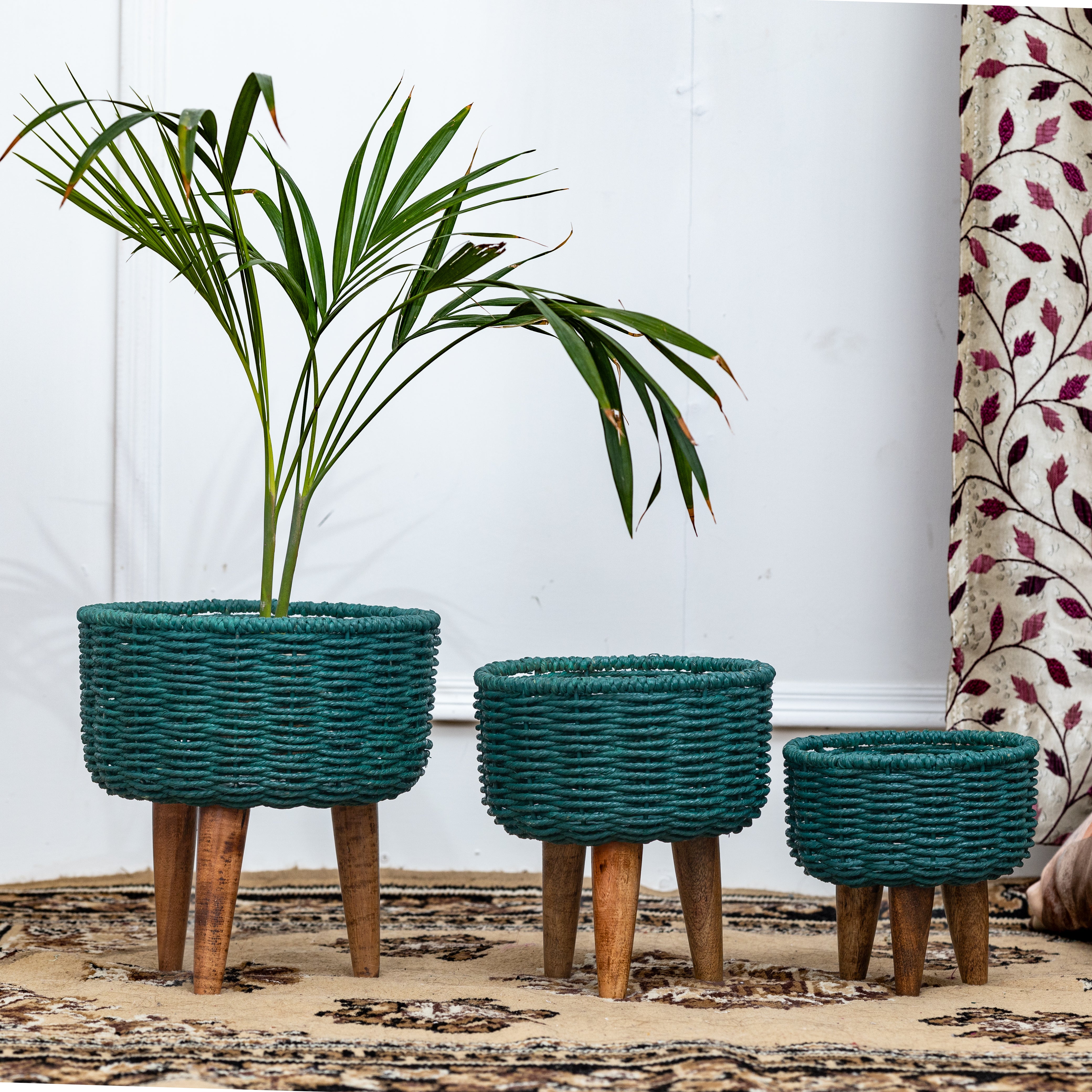 Hearth Jute Planter (Set of 3) (Green)