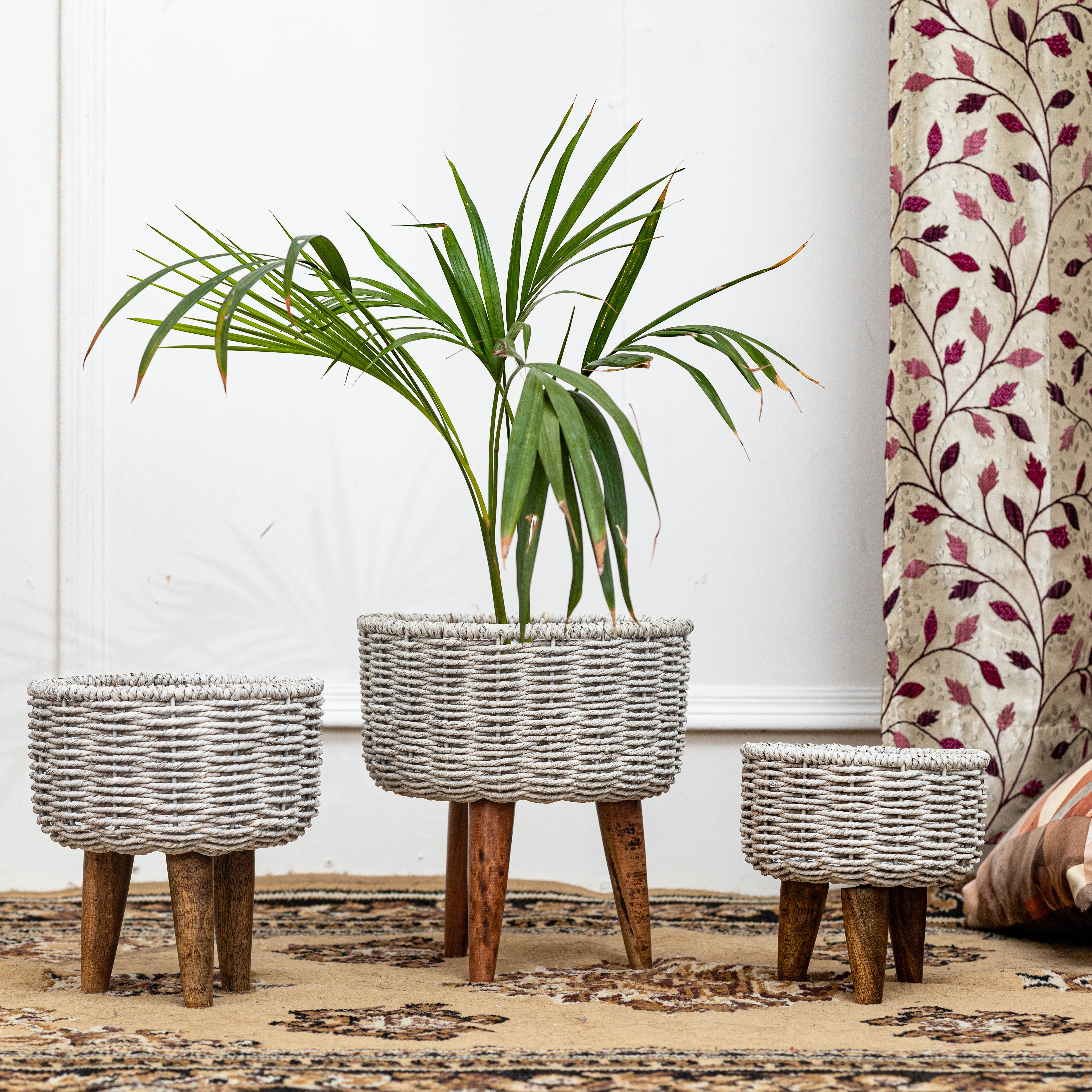 Hearth Jute Planter (Set of 3) (White)