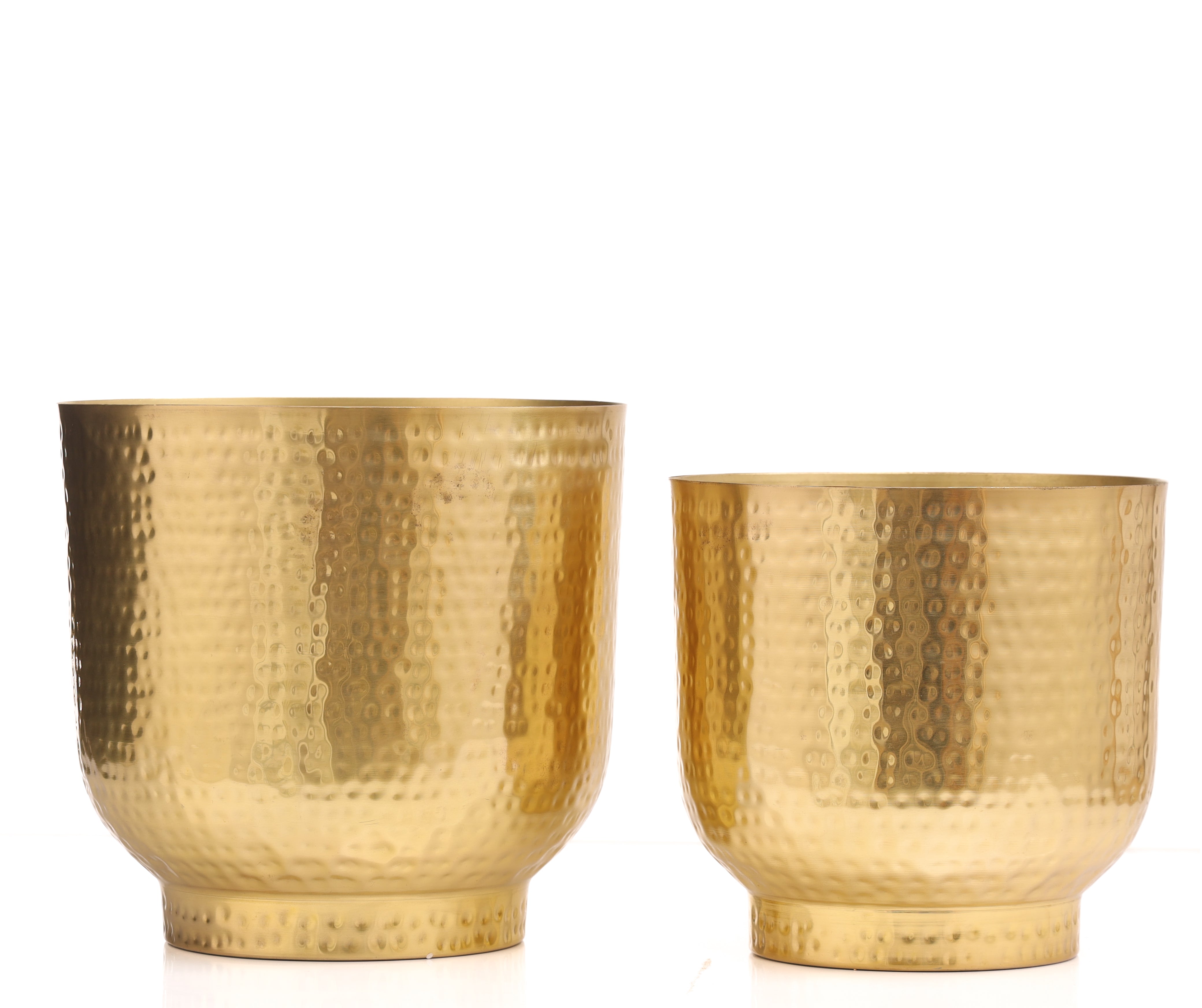 Mist Gold Planters with Hammered Texture (Pack of 2)