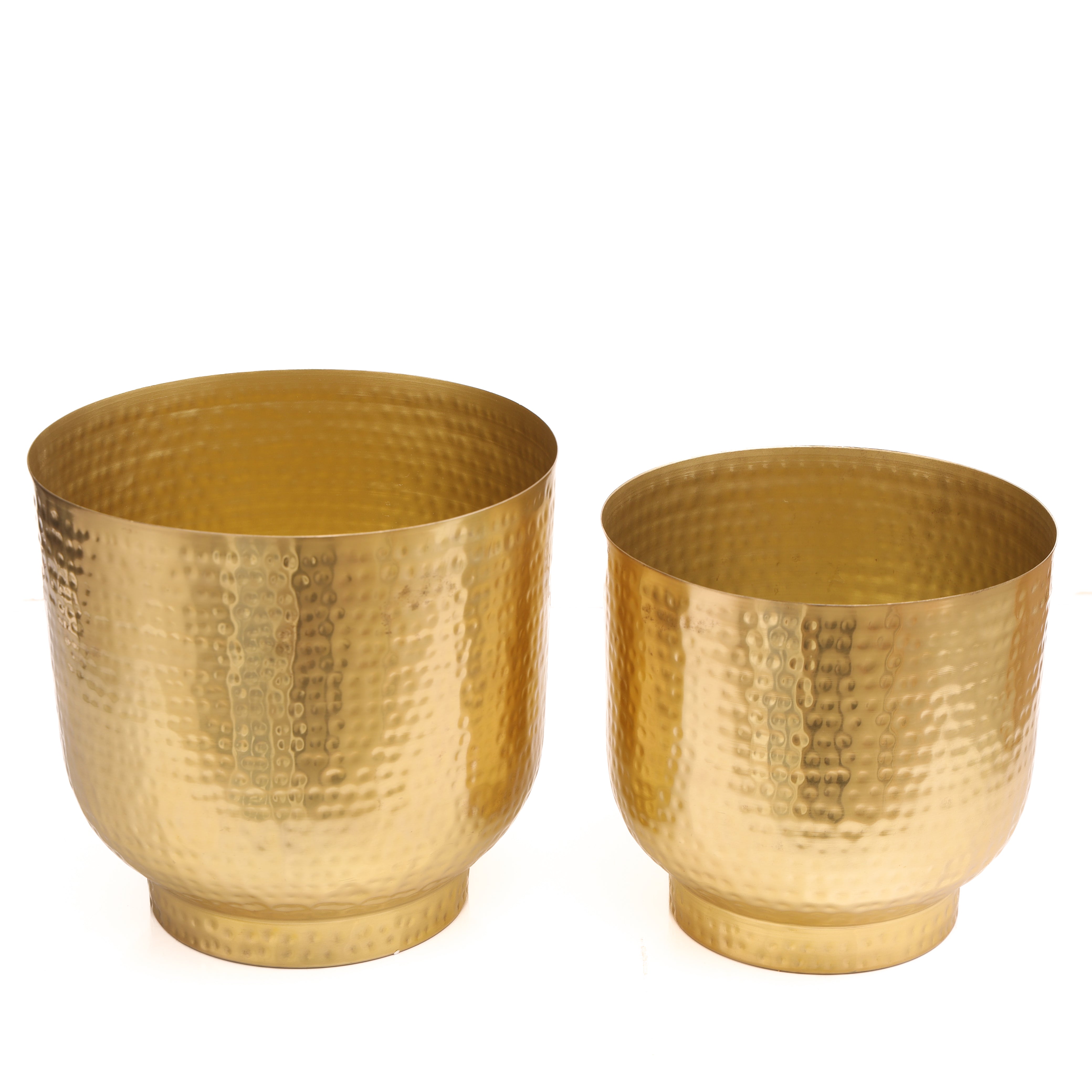 Mist Gold Planters with Hammered Texture (Pack of 2)