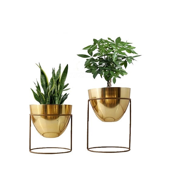 Ovate Gold Planters (Pack of 2)