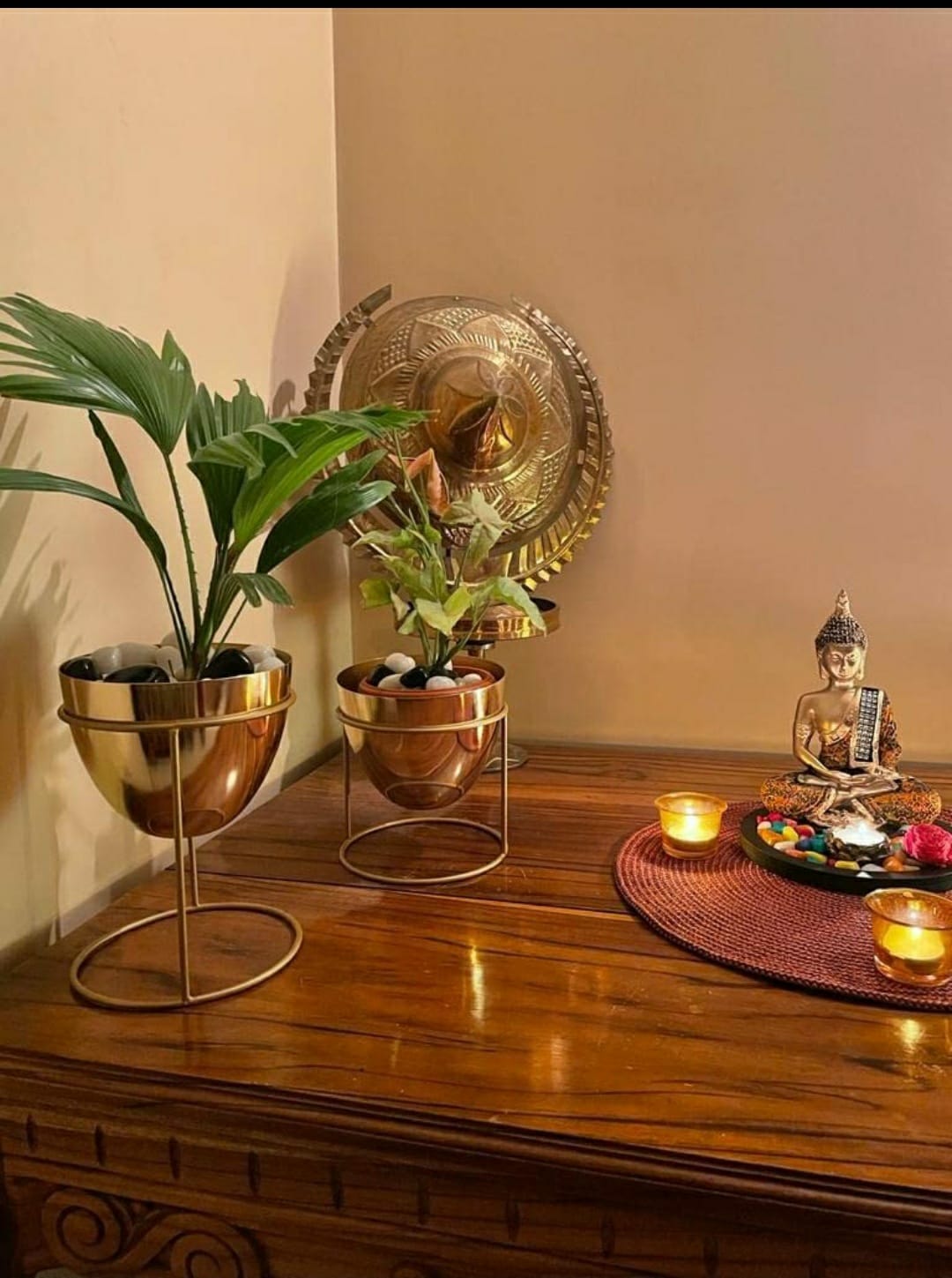 Ovate Gold Planters (Pack of 2)