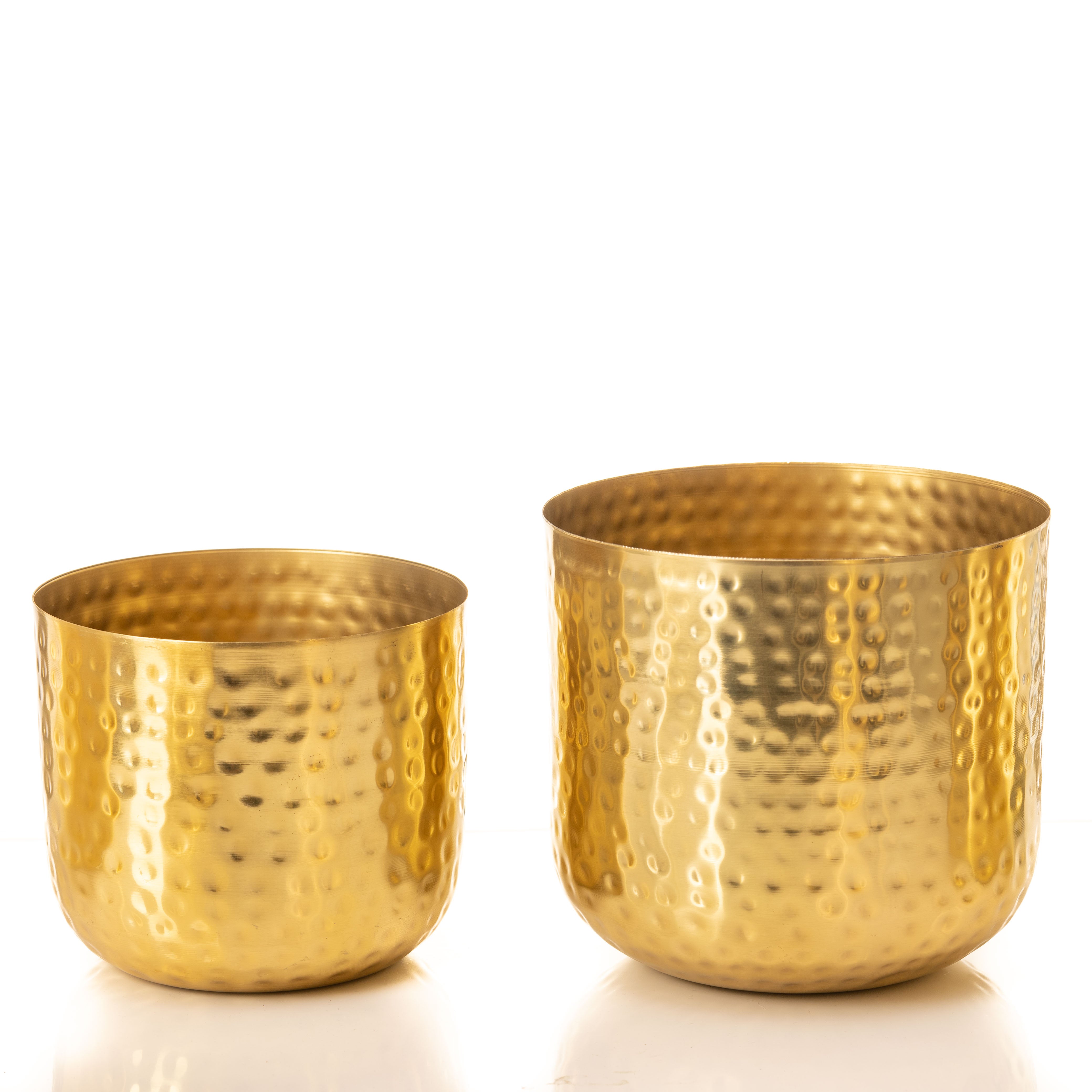 Luxe Gold Hammered Planters