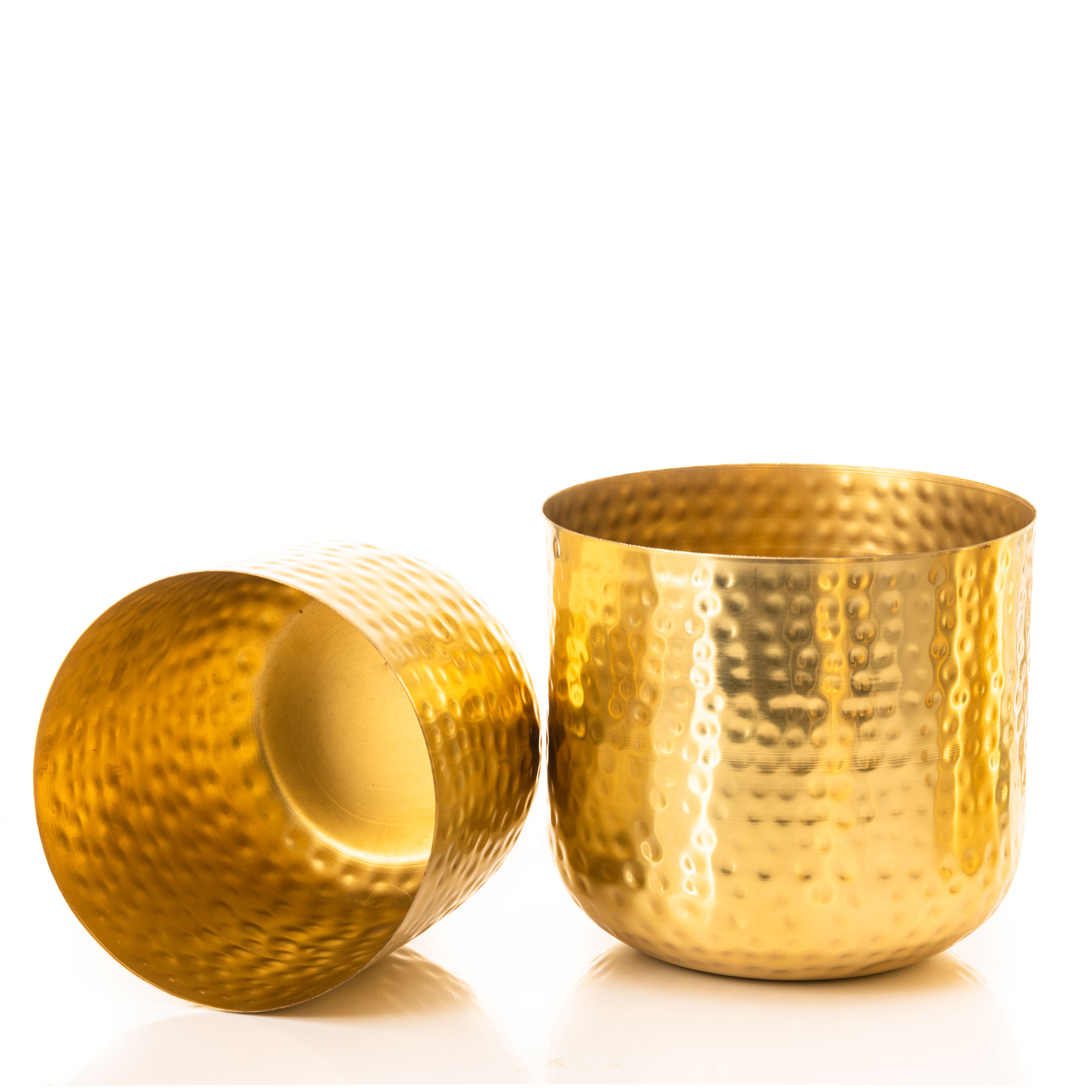 Luxe Gold Hammered Planters