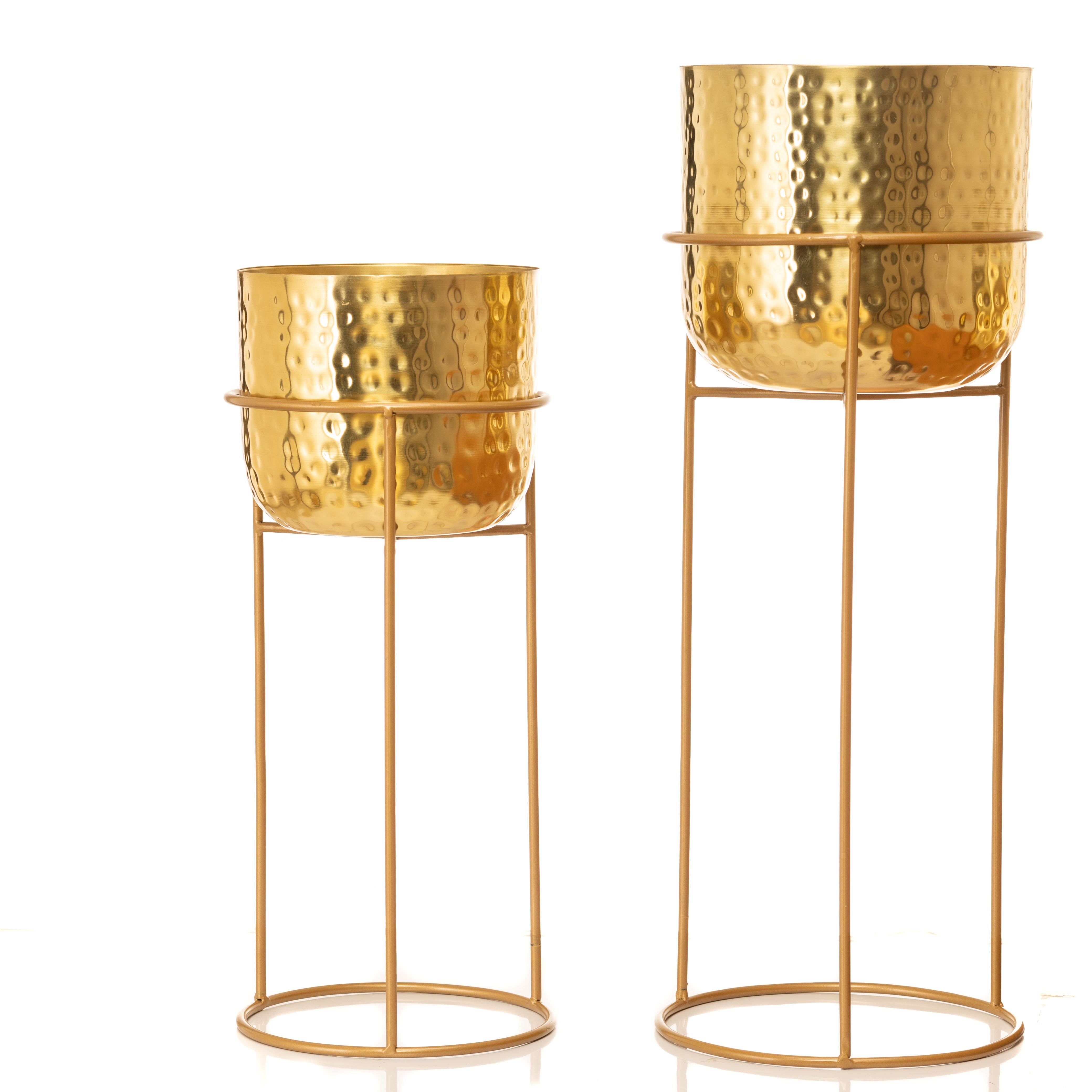 Allura Gold Hammered Set Planter (Set of 2)