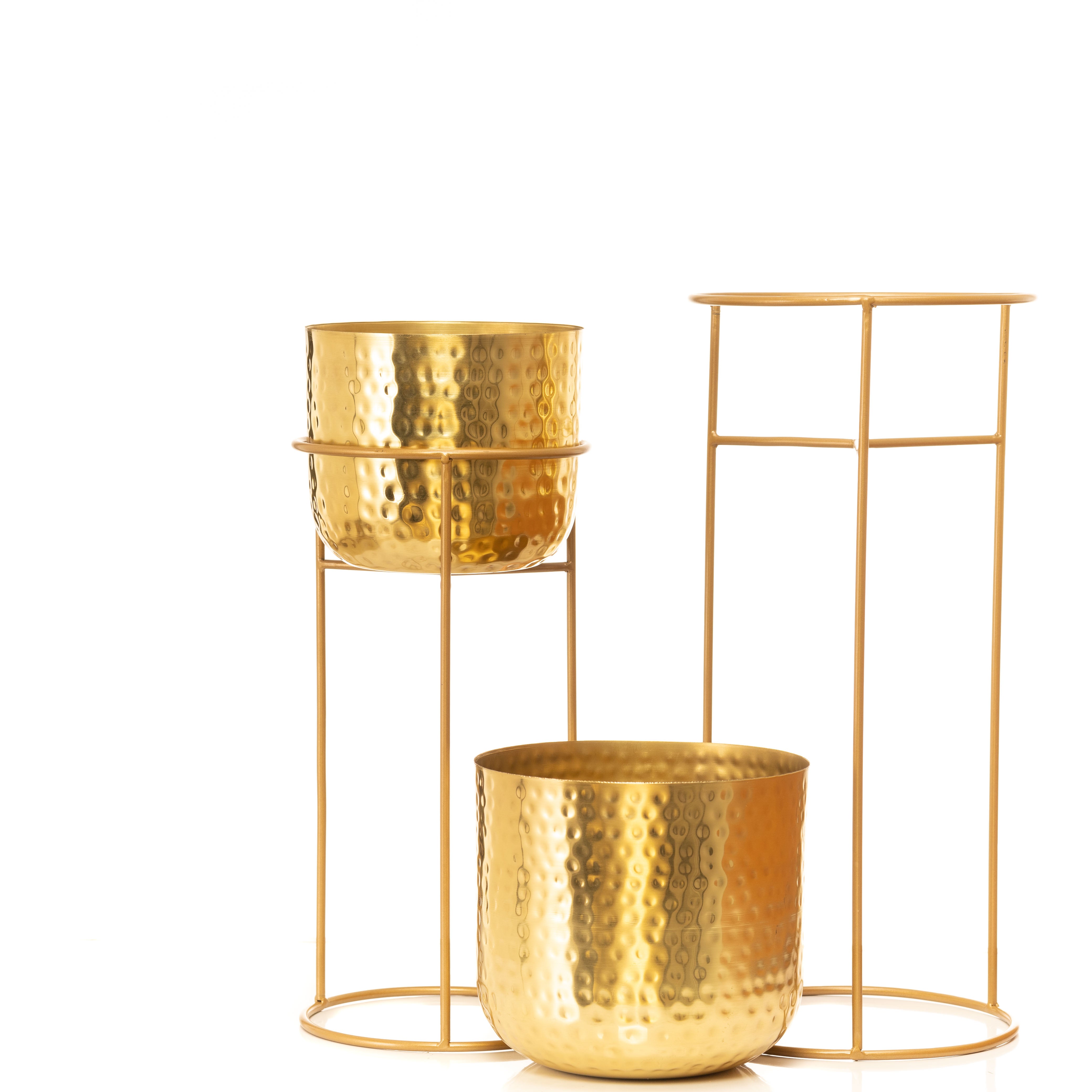 Allura Gold Hammered Set Planter (Set of 2)