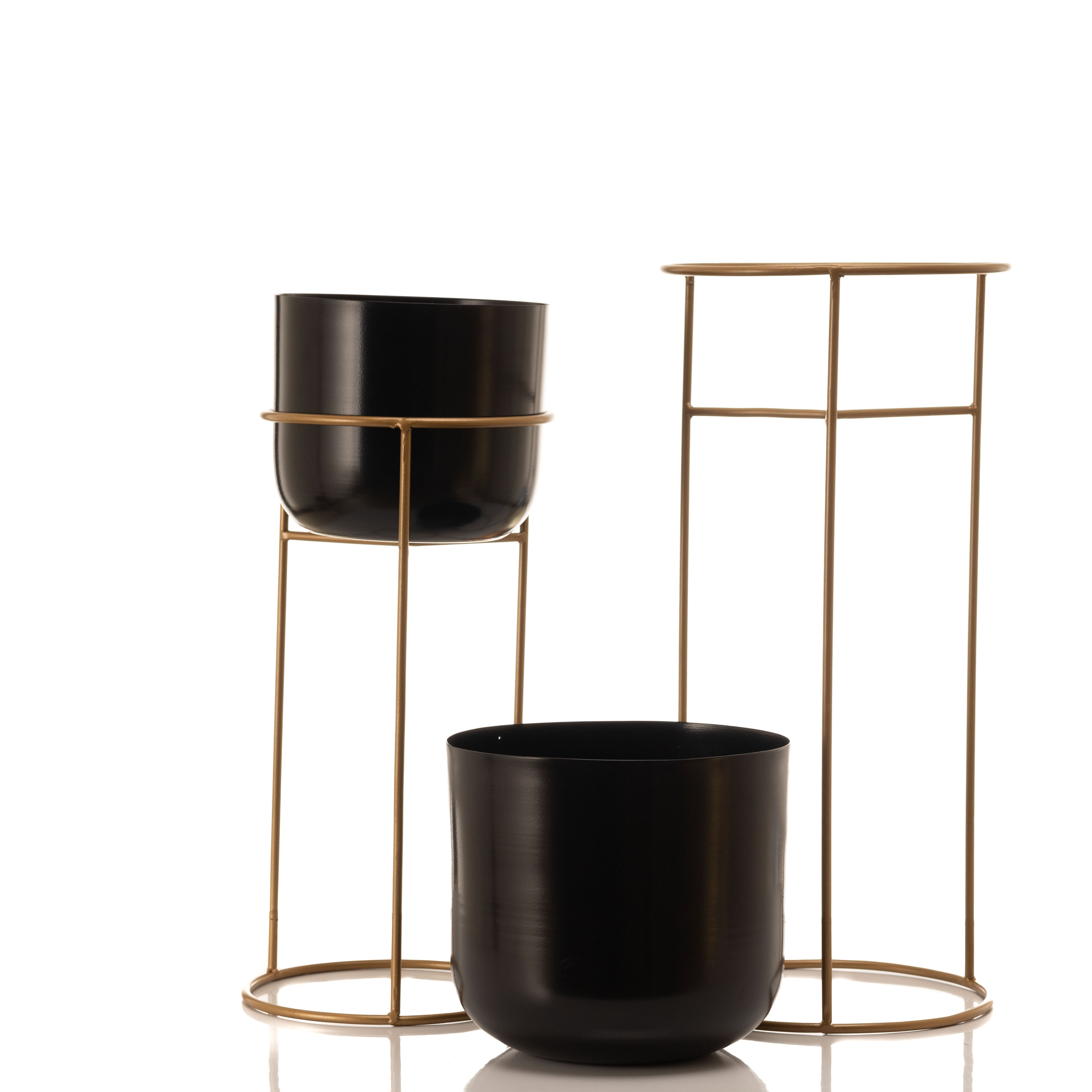 Allura Black Set Planter (Set of 2)