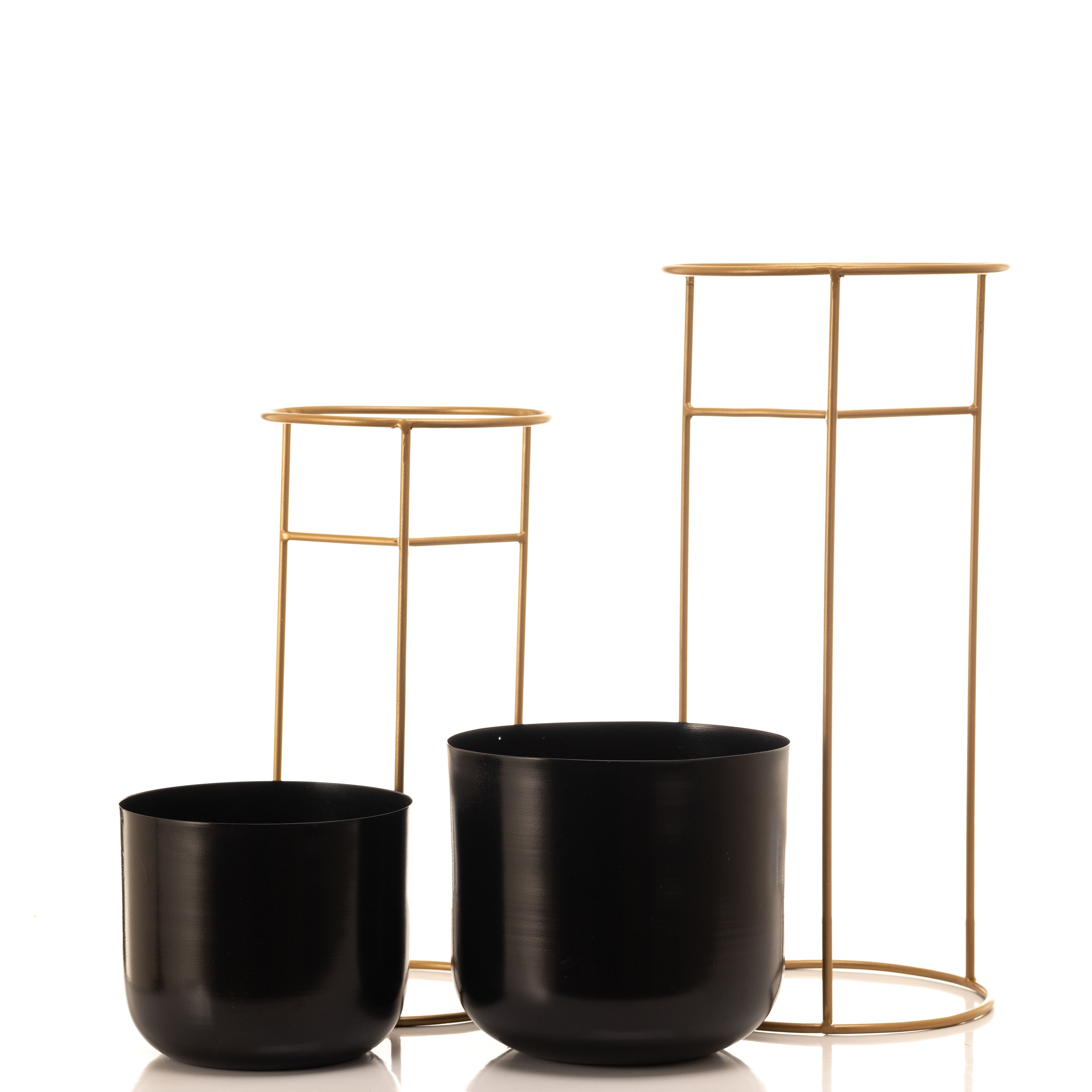 Allura Black Set Planter (Set of 2)