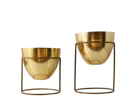 Ovate Gold Planters (Pack of 2)