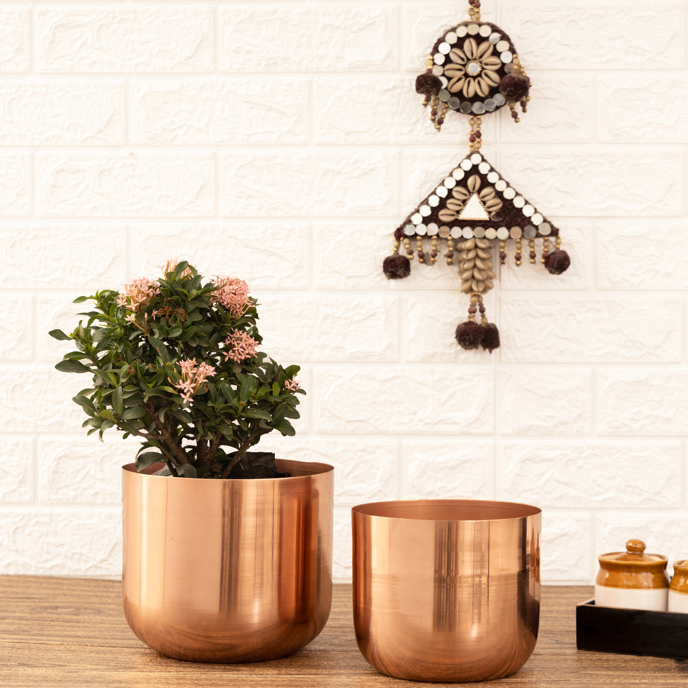 plant pot rose gold Luxe Rose Gold Planters (Pack of 2)